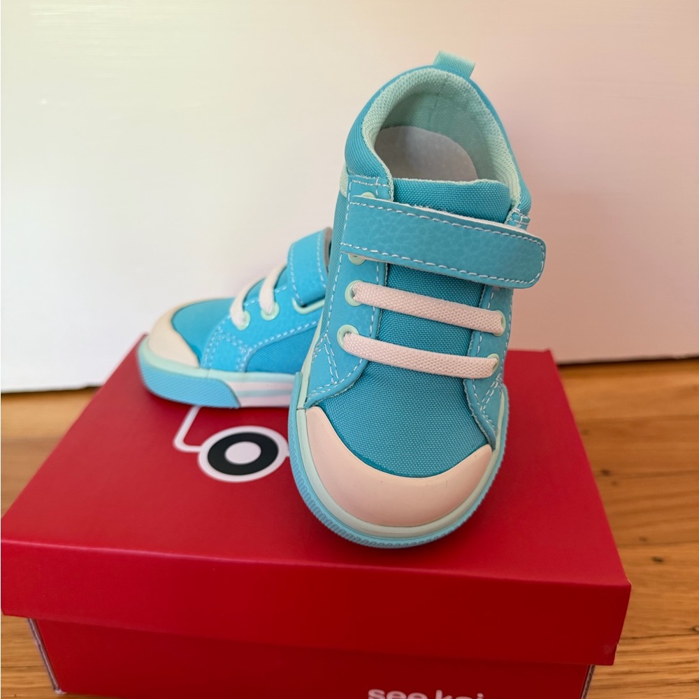 See Kai Run Kristin Toddler Sneakers Turquoise Canvas